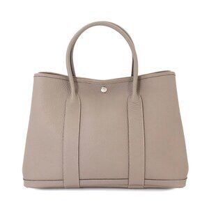 HERMES Garden Party PM Tote Bag Negonda Leather Gris Asphalt Purse